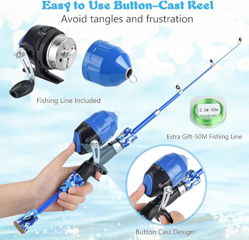 Milerong Kids Portable Telescopic Fishing Rod and Reel
