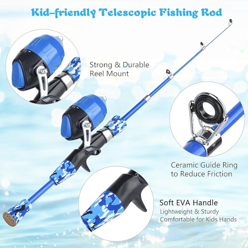Milerong Kids Portable Telescopic Fishing Rod and Reel