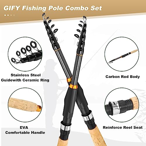 Telescopic Fishing Rod & Reel Combo with Lures