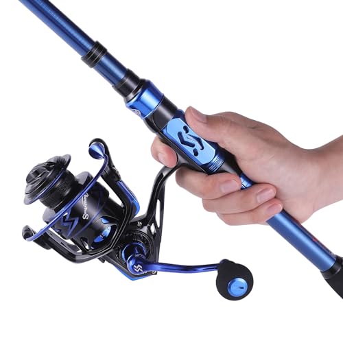 Portable Sougayilang Spinning Rod Reel Combos, 12+1 Ultra Smooth