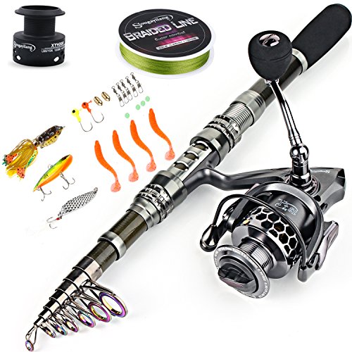 Sougayilang Telescopic Fishing Rod Combo with Spinning Reel