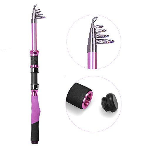 Pink Telescopic Fishing Rod and Reel Set for Women