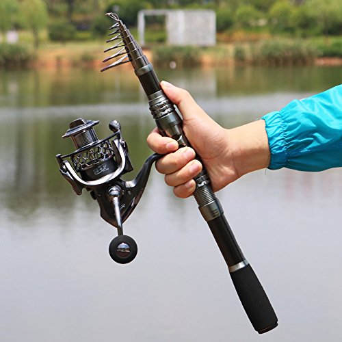 Sougayilang Portable Telescopic Fishing Pole and Spinning Reel