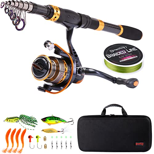 Sougayilang Telescopic Fishing Rod Reel Combo Kit - 2.1M/6.89Ft