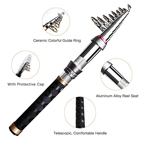 Carbon Fiber Telescopic Fishing Rod and Reel Combo