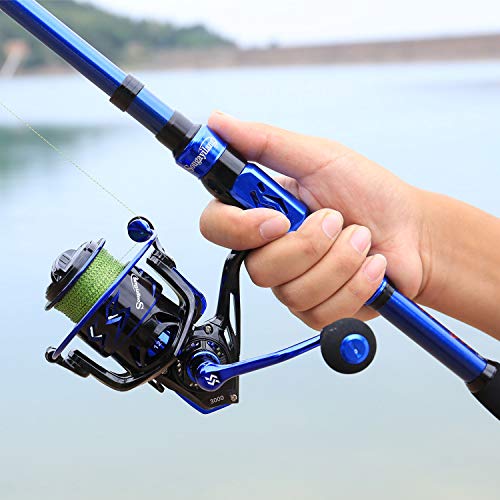 Portable Sougayilang Spinning Rod Reel Combos, 12+1 Ultra Smooth