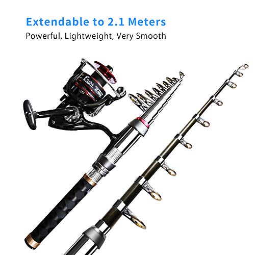 Carbon Fiber Telescopic Fishing Rod and Reel Combo