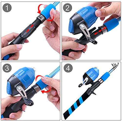 Youth Fishing Pole & Reel Combo Kit with Tackle Box