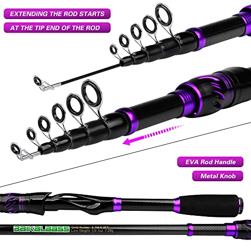 6.9ft Carbon Fiber Telescopic Fishing Rod and Reel Combo