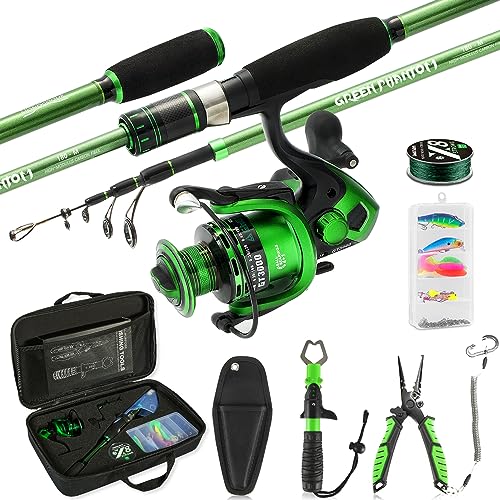 Ghosthorn Green Telescopic Fishing Rod and Reel Combo