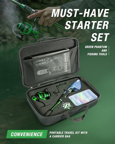 Ghosthorn Green Telescopic Fishing Rod and Reel Combo