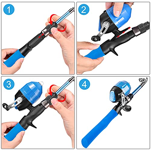 PLUSINNO Kids Fishing Combo: Telescopic Rod, Reel, Line