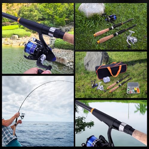 Telescopic Fishing Rod and Reel Combo with Lures