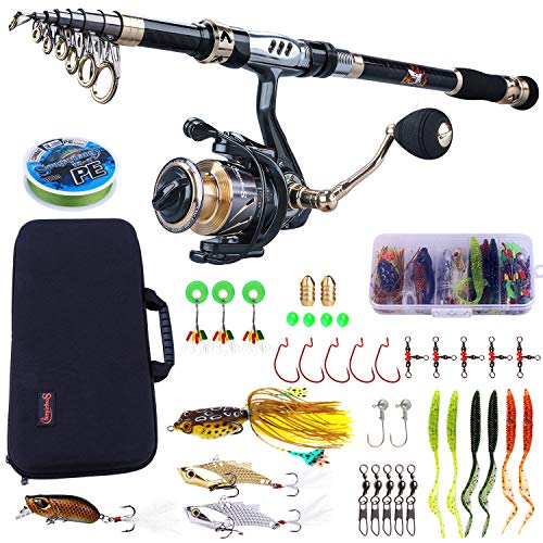 Sougayilang Telescopic Fishing Rod Reel Combo Kit