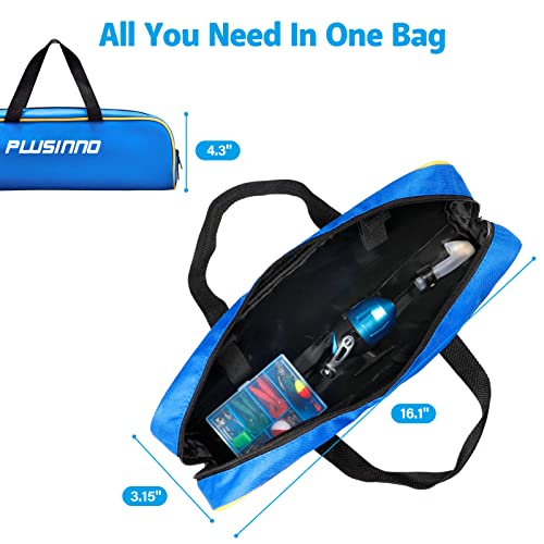 PLUSINNO Kids Telescopic Fishing Rod Combo, Blue, 150CM