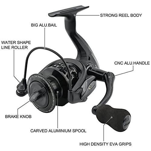 Fishdrops 12+1BB Ultra Lightweight Spinning Reel with Carved Aluminum Spool