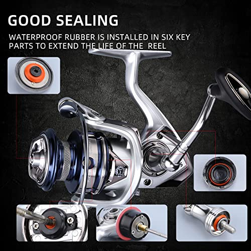 Accuretta 13+1BB Spinning Saltwater Fishing Reel, Lightweight and Durable