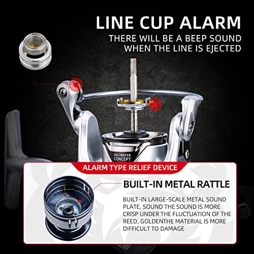 Accuretta 13+1BB Spinning Saltwater Fishing Reel, Lightweight and Durable