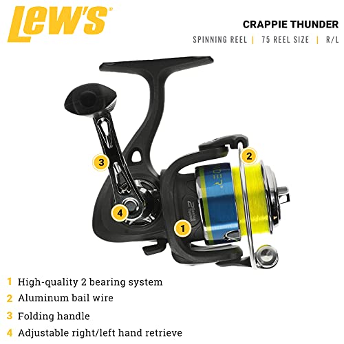 Lew's Crappie Thunder Spinning Reel, Size 75, 5.0:1 Gear Ratio