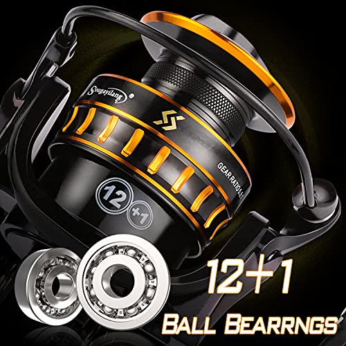 Sougayilang Lightweight Spinning Reel Stainless BB Smooth Fishing