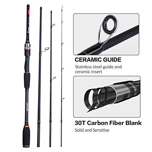 Portable Travel Spinning Fishing Rod with M Power