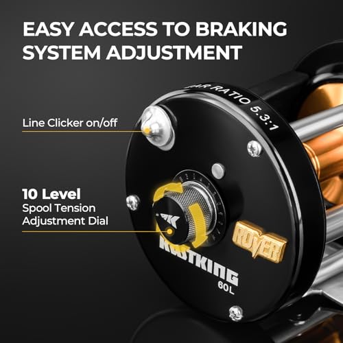 KastKing Rover Round Baitcasting Reel for Right Handed Fishing