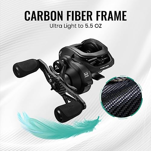 Piscifun Carbon XCS Baitcaster Reel, Smooth Casting, Carbon Black