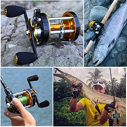 Sougayilang Reinforced Metal Round Baitcasting Fishing Reel Warrior