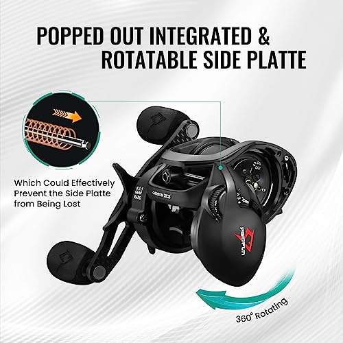 Piscifun Carbon XCS Baitcaster Reel, Smooth Casting, Carbon Black