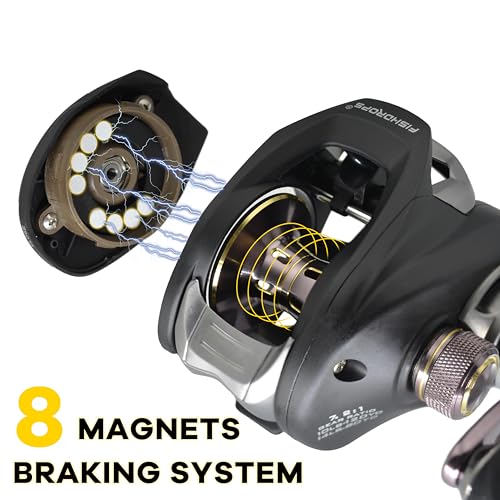 Fishdrops Baitcaster Reel with Magnetic Braking System