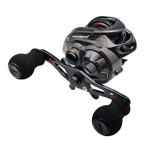 FISHDROPS Baitcaster Reel - 9+1BB, High Speed Gear