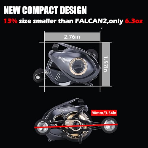 SeaKnight FALCAN III Baitcasting Reel, Magnetic Braking, 7.3:1/8.1:1