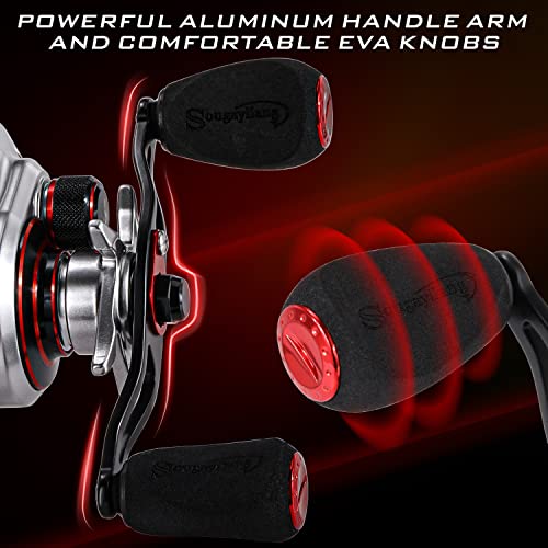 Sougayilang Lightweight Graphite Baitcasting Fishing Reel, 8.0:1 Gear