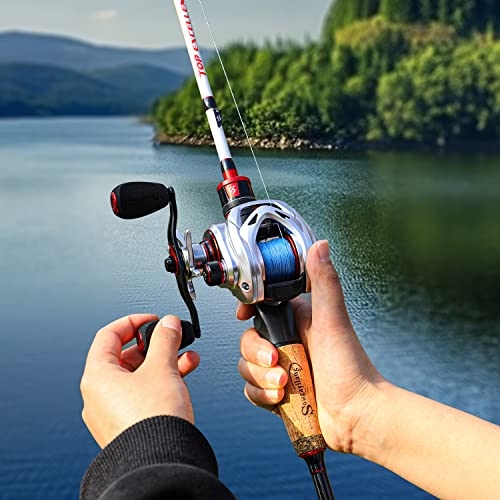 Sougayilang Lightweight Graphite Baitcasting Fishing Reel, 8.0:1 Gear