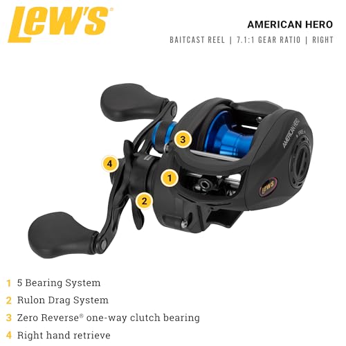 Lew's American Hero Baitcast Reel 7.1:1 RH