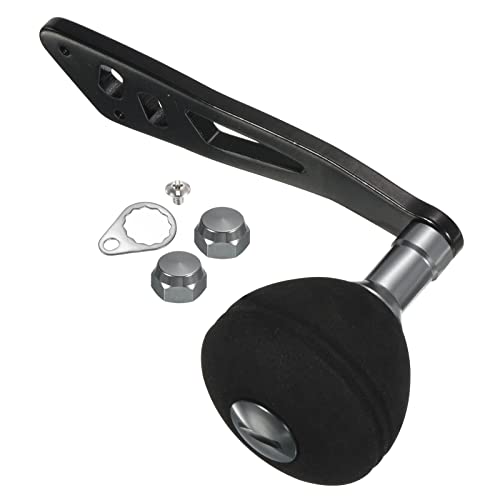 Black Metal Baitcasting Reel Handle with EVA Knob