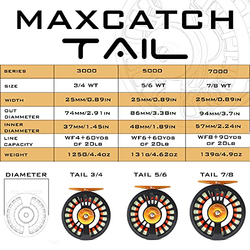 Maxcatch Tail Fly Fishing Reel - Lightweight & Waterproof