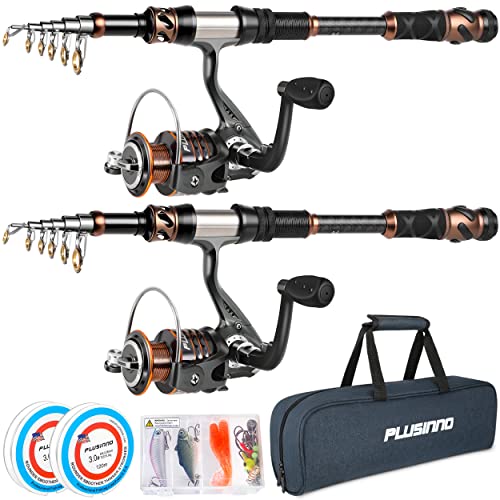 PLUSINNO Carbon Fiber Fishing Rod & Reel Combo
