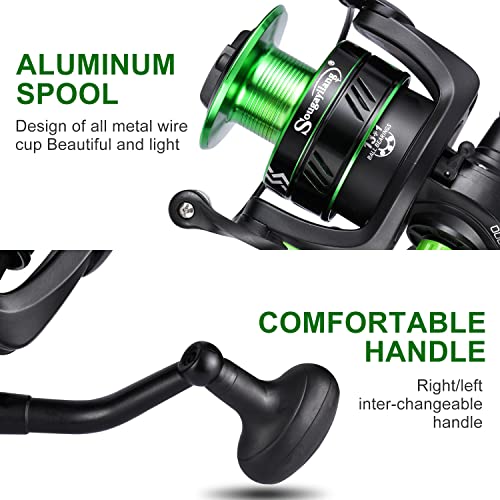 Sougayilang Spinning Reel: 13+1 Stainless Steel BB Bait Feeder