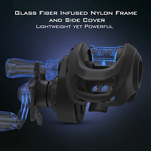 KastKing Centron Lite Baitcasting Reel, 7.1:1, Right Handed, Black