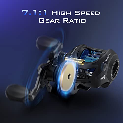 KastKing Centron Lite Baitcasting Reel, 7.1:1, Right Handed, Black