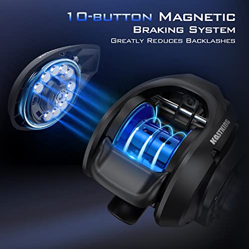 KastKing Centron Lite Baitcasting Reel, 7.1:1, Right Handed, Black