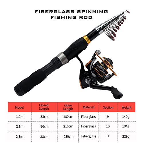 BalanZze Telescopic Fishing Rod with Spinning Reel Kit