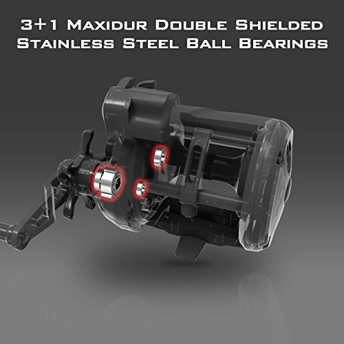 KastKing Line Counter Trolling Reel, Round Baitcasting, 20RH