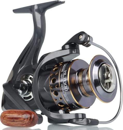 HPLIFE Saltwater Spinning Reel, Wooden Handle, Light Weight