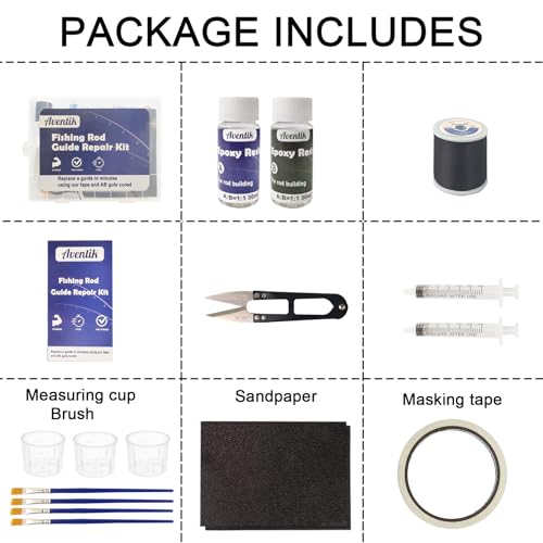 Aventik Fishing Rod Eyelet Replacement Kit, Stainless Steel Guides