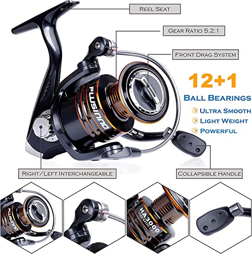 PLUSINNO Bronzee Warrior Combo: Telescopic Rod & Spinning Reel