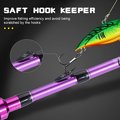 Sougayilang 2PC Spinning Fishing Rod - Purple