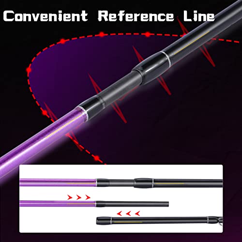Sougayilang 2PC Spinning Fishing Rod - Purple