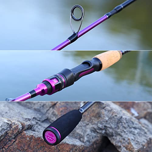 Sougayilang 2PC Spinning Fishing Rod - Purple